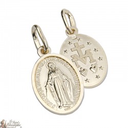 MEDAILLE DE LA VIERGE MIRACULEUSE PLAQUE OR - 17 MM