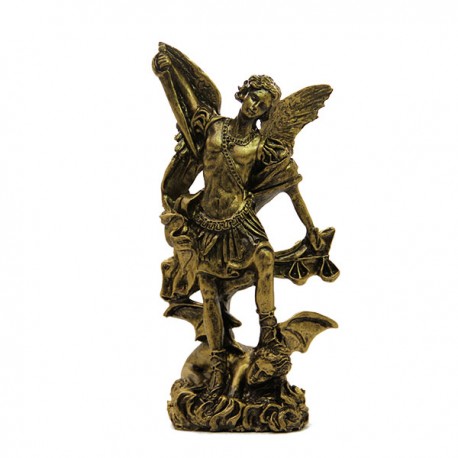 Arcángel Miguel bronce polvo de mármol - 22cm 