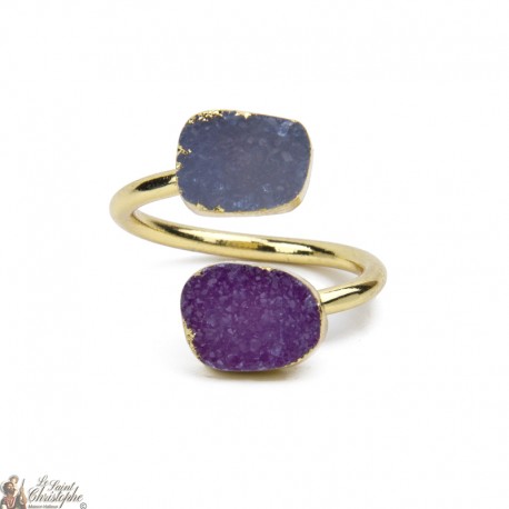 Goldring mit zwei Achatsteinen