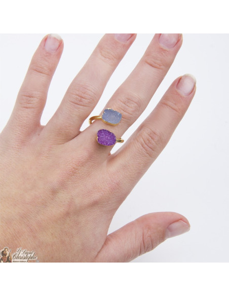 Goldring mit zwei Achatsteinen