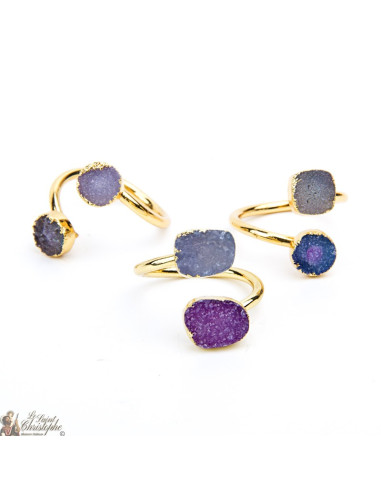 Anillo de oro con dos piedras de ágata