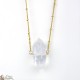 Collier en plaqué or avec pierre en quartz