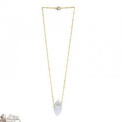 Gold plated necklace with quartz stone