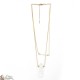 Gold plated double necklace with crystal beads and natural stone