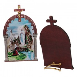 Cadre Apparition de Lourdes avec croix 
