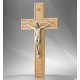 Floral geschnitztes Holzkreuz mit Christus - 16 cm