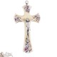 Bloem houten kruis met Christus - 20 cm