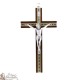 Bruin houten kruis met Christus met verguld metaal - 20 cm