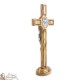 Saint Benedict cross in olive wood - 30 cm - based