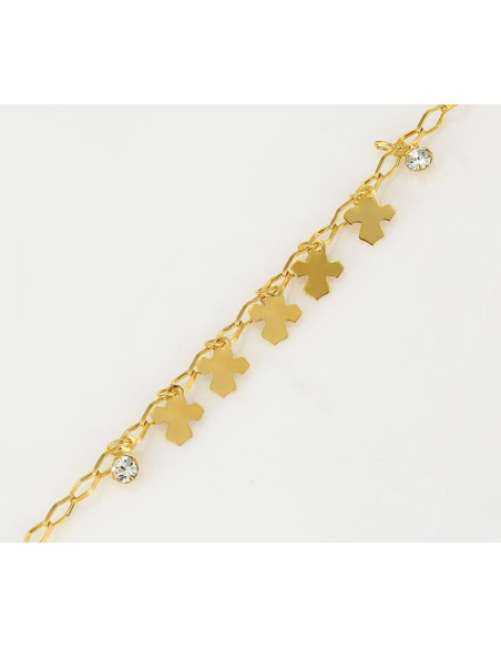 Chaine pied petites croix 