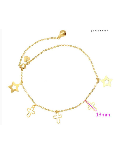 Fußkette kleine Kreuze und Zirkon