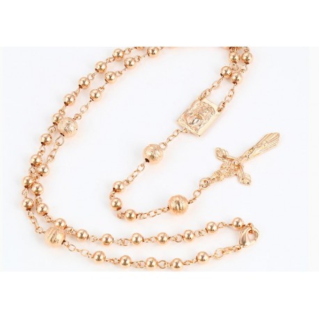 Gold plated metal rosary 24K - 55 cm