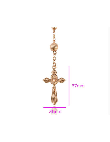 Vergoldeter Rosenkranz aus Metall 24K - 55 cm