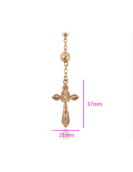 Vergulde metalen rozenkrans 24K - 55 cm