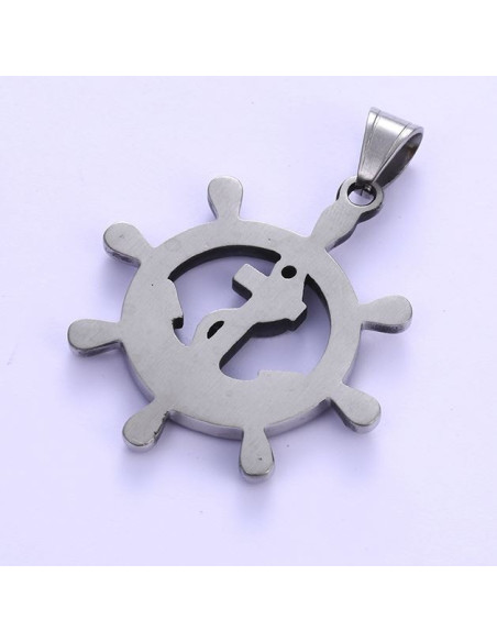 Steel Boat Anchor Wheel Pendant