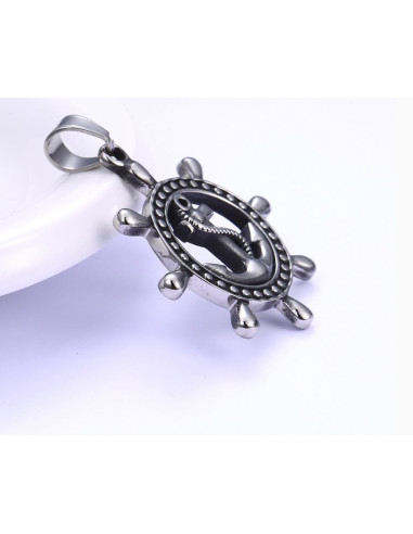 Steel Boat Anchor Wheel Pendant
