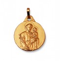 Medalla de San José chapado en oro - 14 mm