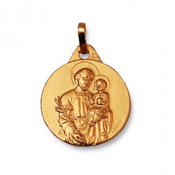Medaglia San Giuseppe placcato in oro - 18 mm