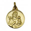 Médaille Saint Joseph plaqué or - 14 mm