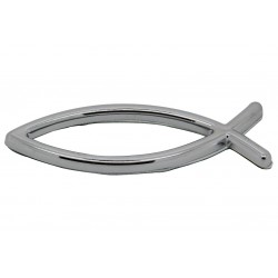 Fish car sticker silver - 8 cm