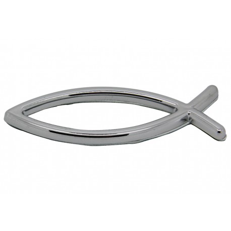 Fish car sticker silver - 8 cm