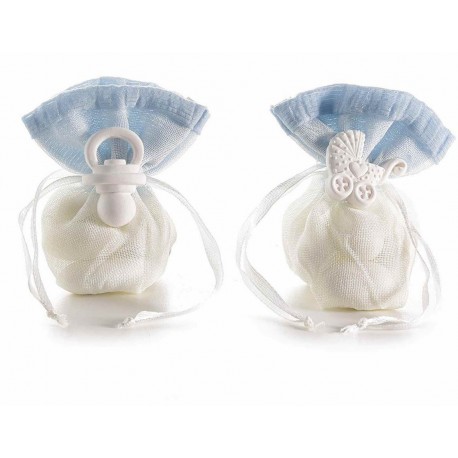 Bolsa decorativa recubierta de azúcar - poliéster azul