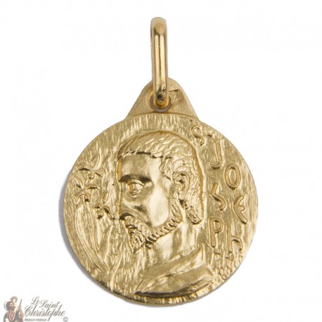 Medal St Joseph verguld - 15 mm