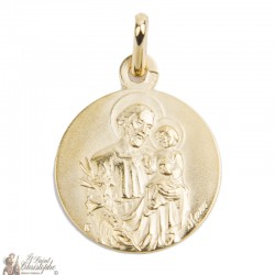 Medaglia San Giuseppe placcato in oro - 18 mm