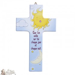 Sun wooden cross - 15 cm
