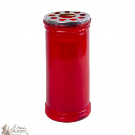 Candela votiva rossa - 15.5 cm