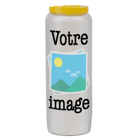 Bougie de neuvaine avec votre image et texte - personnalisable