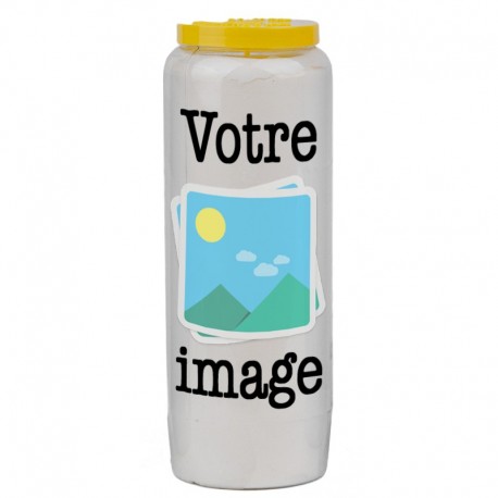 Bougie de neuvaine avec votre image et texte - personnalisable