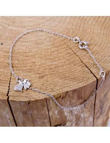 Pulsera corazón del ángel y Cristales - Plata 925