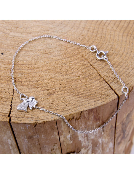 Bracelet Ange Cœur et Strass - Argent 925