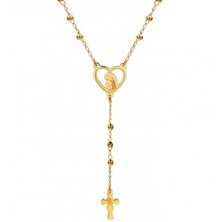 Stainless steel rosary - 24 K gold plated