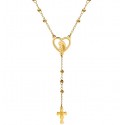 Rosario de acero inoxidable - chapado en oro de 24 K