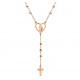 Stainless steel rosary - pink gold color