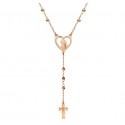 Stainless steel rosary - pink gold color