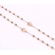 Stainless steel rosary - pink gold color