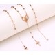 Stainless steel rosary - pink gold color