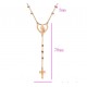 Stainless steel rosary - pink gold color