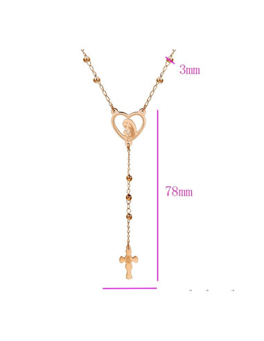 Roestvrij staal rosarium - roze goud kleur