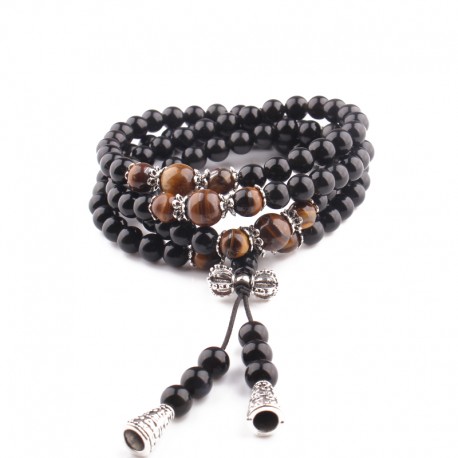 Bracelet Bouddhiste en Obsidienne - Spirituel 