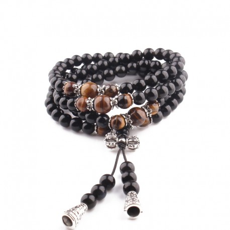 Obsidiaan Boeddhistische Armband - Spiritueel 