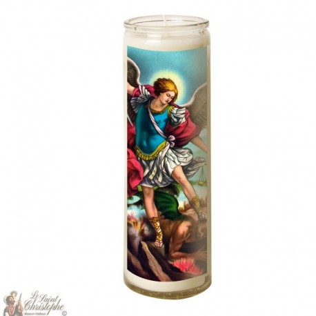 Kerze 7 Tage im Glas Heiliger Michael Erzengel