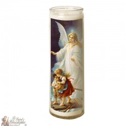 Bougie 7 jours en verre Ange Gardien