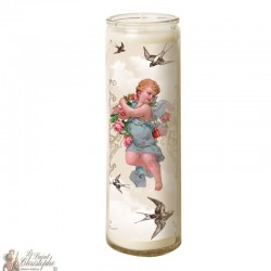 Vela 7 días en vidrio Vintage Angel