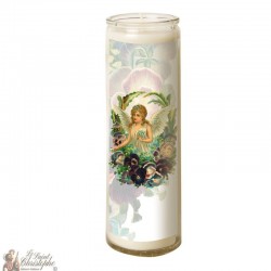 Bougie 7 jours en verre Ange