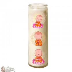 Candle 7 days in glass small zen Buddhas