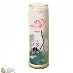 Bougie 7 jours en verre petit bouddha zen